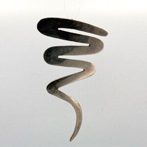 Estate Modernist Sterling Silver 925 Spiral Brooch Pin & Pendant, 77.5mm, 15.7g